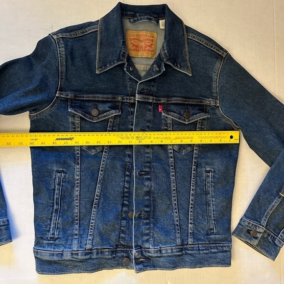Levis mens regular fit denim trucker jean jacket w/button front & cuffs Sz-S.X19 - Picture 12 of 13